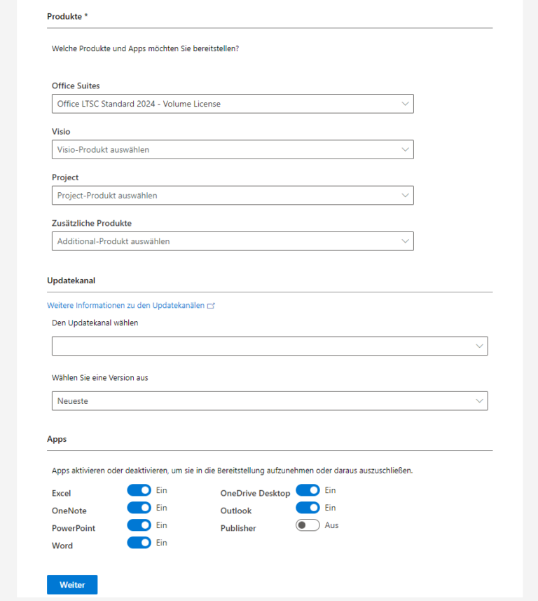 Office installieren mit dem Office Deployment Tool